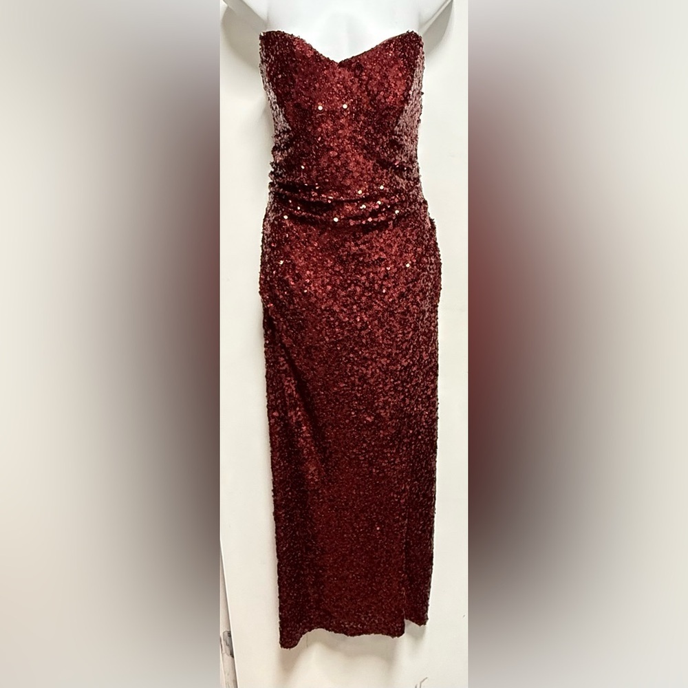 Forever 21 Burgundy Sequin Pencil Skirt